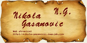 Nikola Gašanović vizit kartica